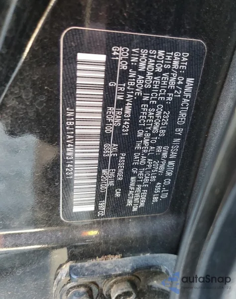 2021 Nissan Rogue Sport S from USA, damaged, VIN JN1BJ1AV4MW314231